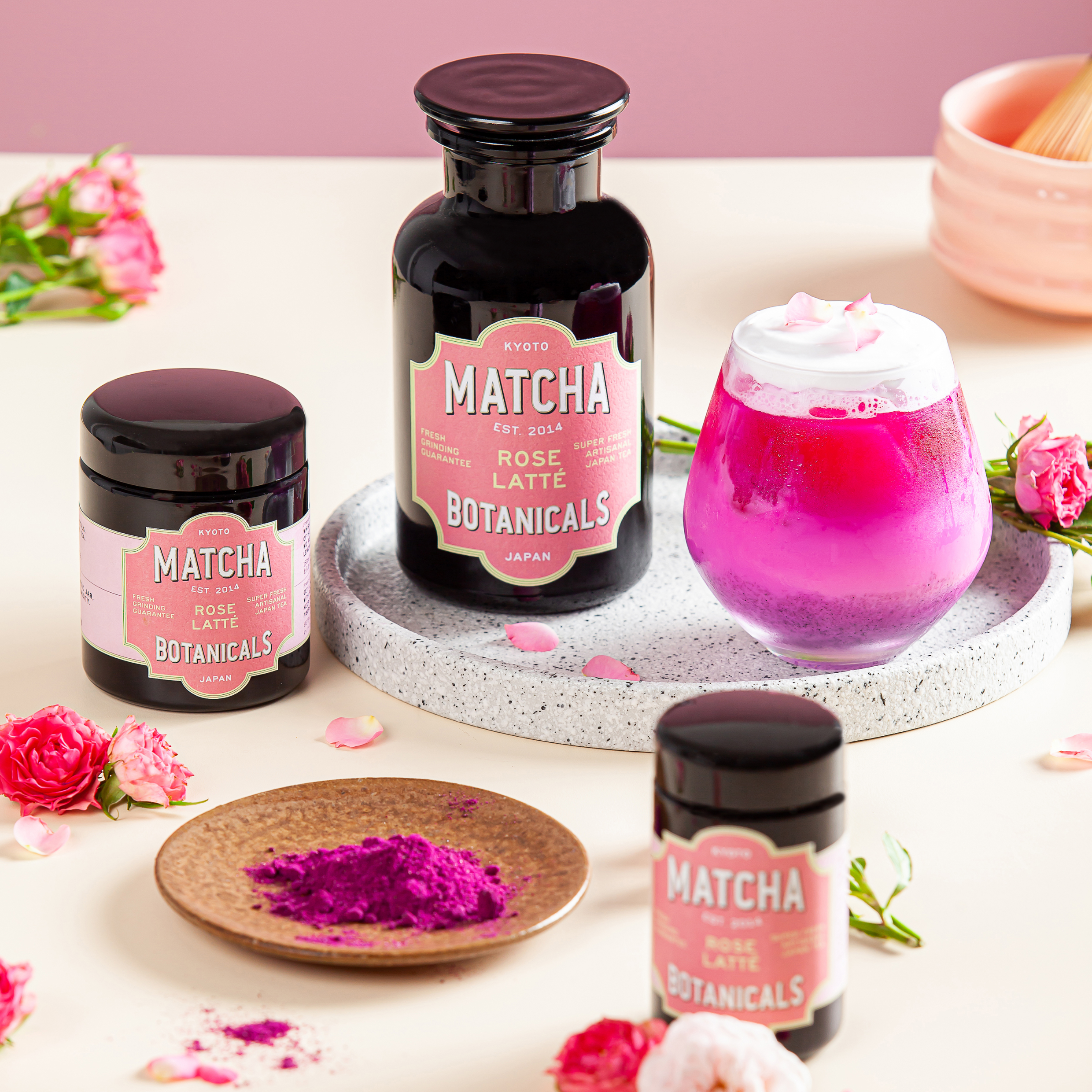 Matcha Rose Latté