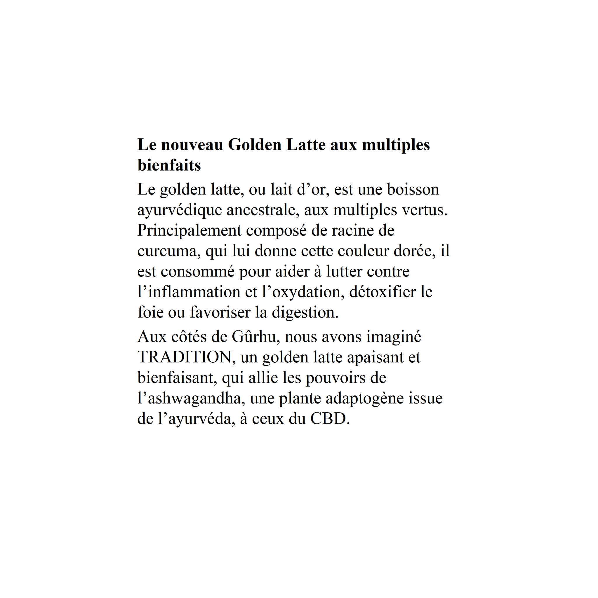 Golden Latte en poudre - TRADITION