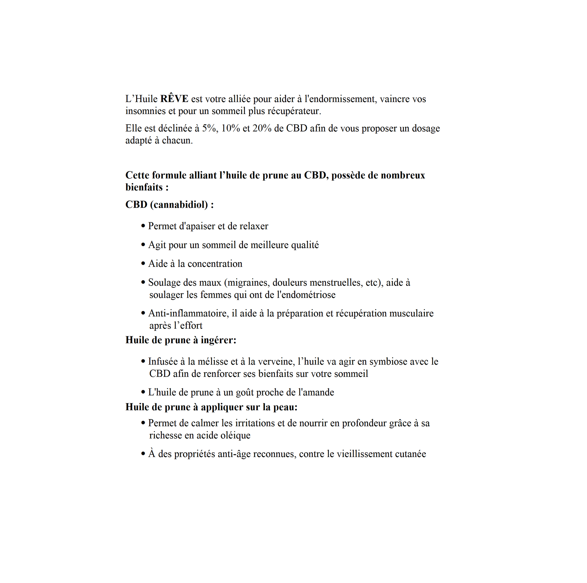 Huile RÊVE - 10%