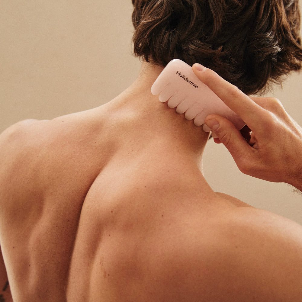Peigne Cuir Chevelu en Quartz Rose