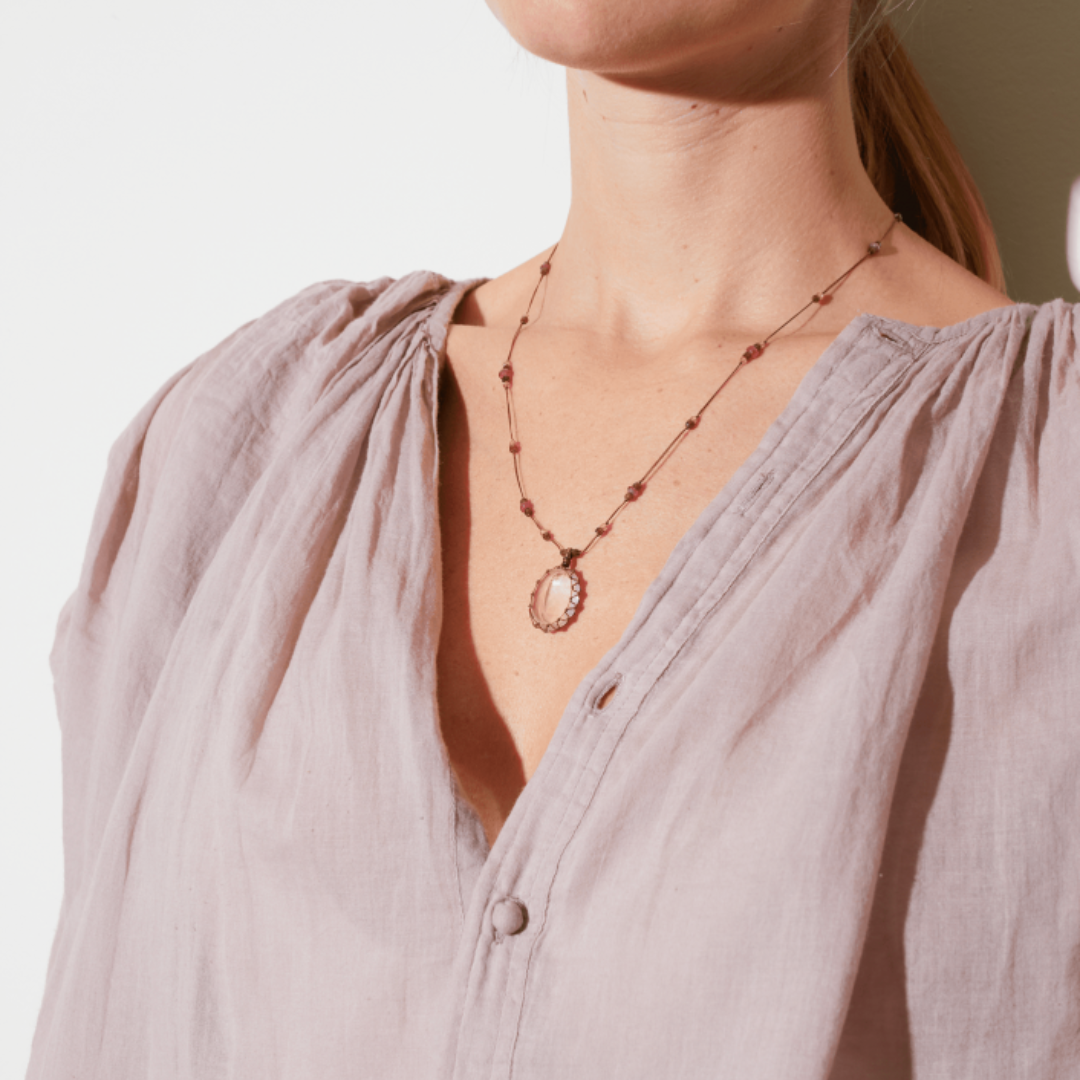 Collier en Quartz rose