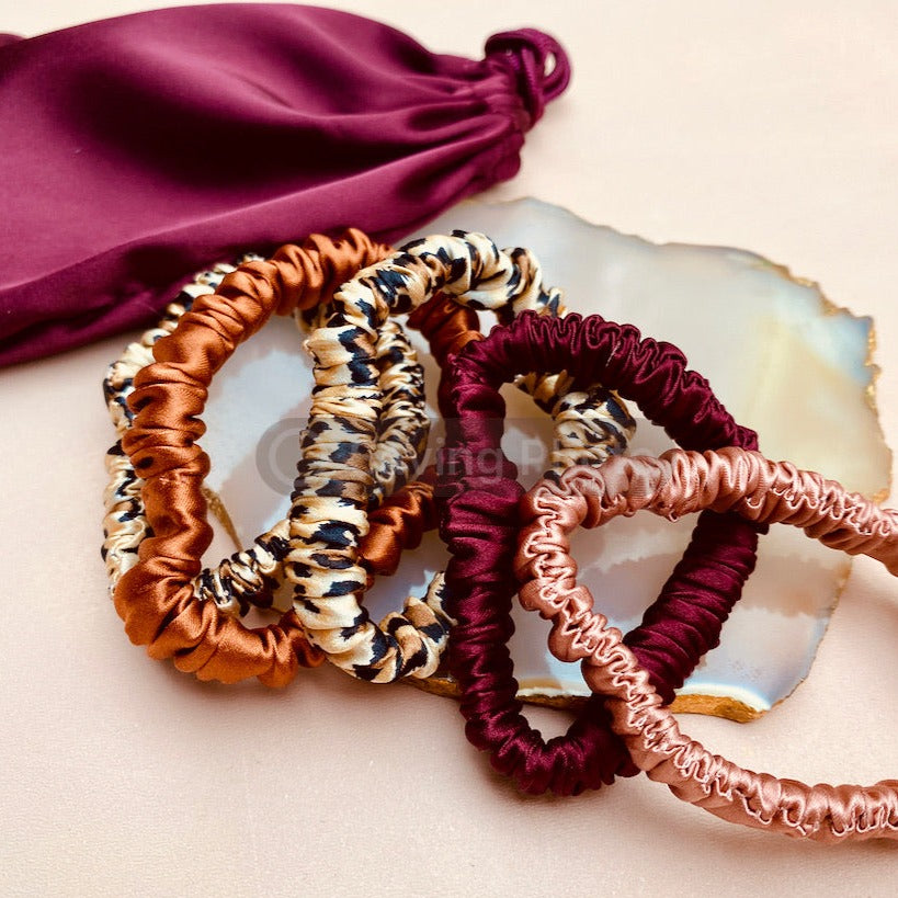 Elastiques à cheveux en soie Claret