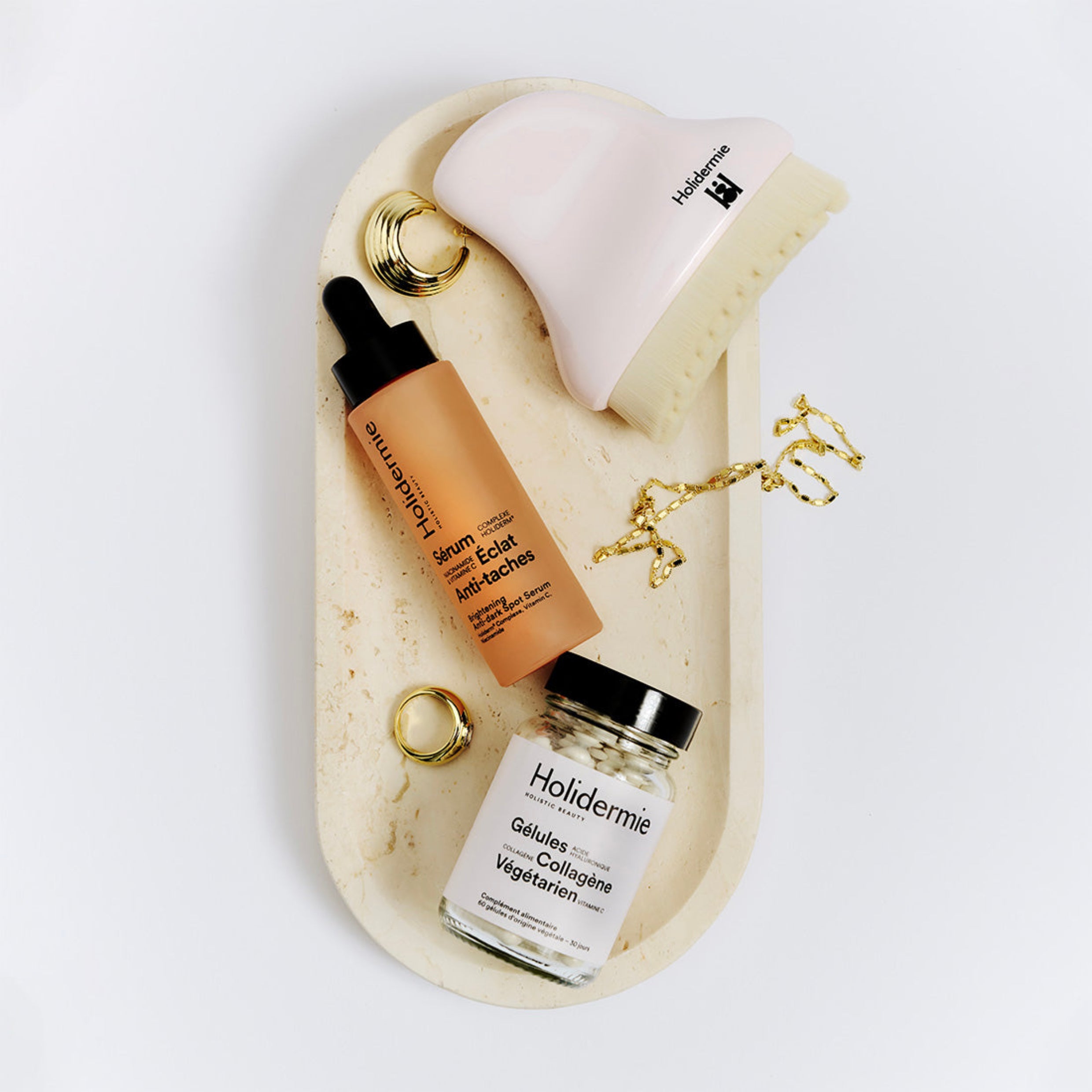 Brosse lymphatique visage Holidermie pour un massage drainant et une peau lumineuse