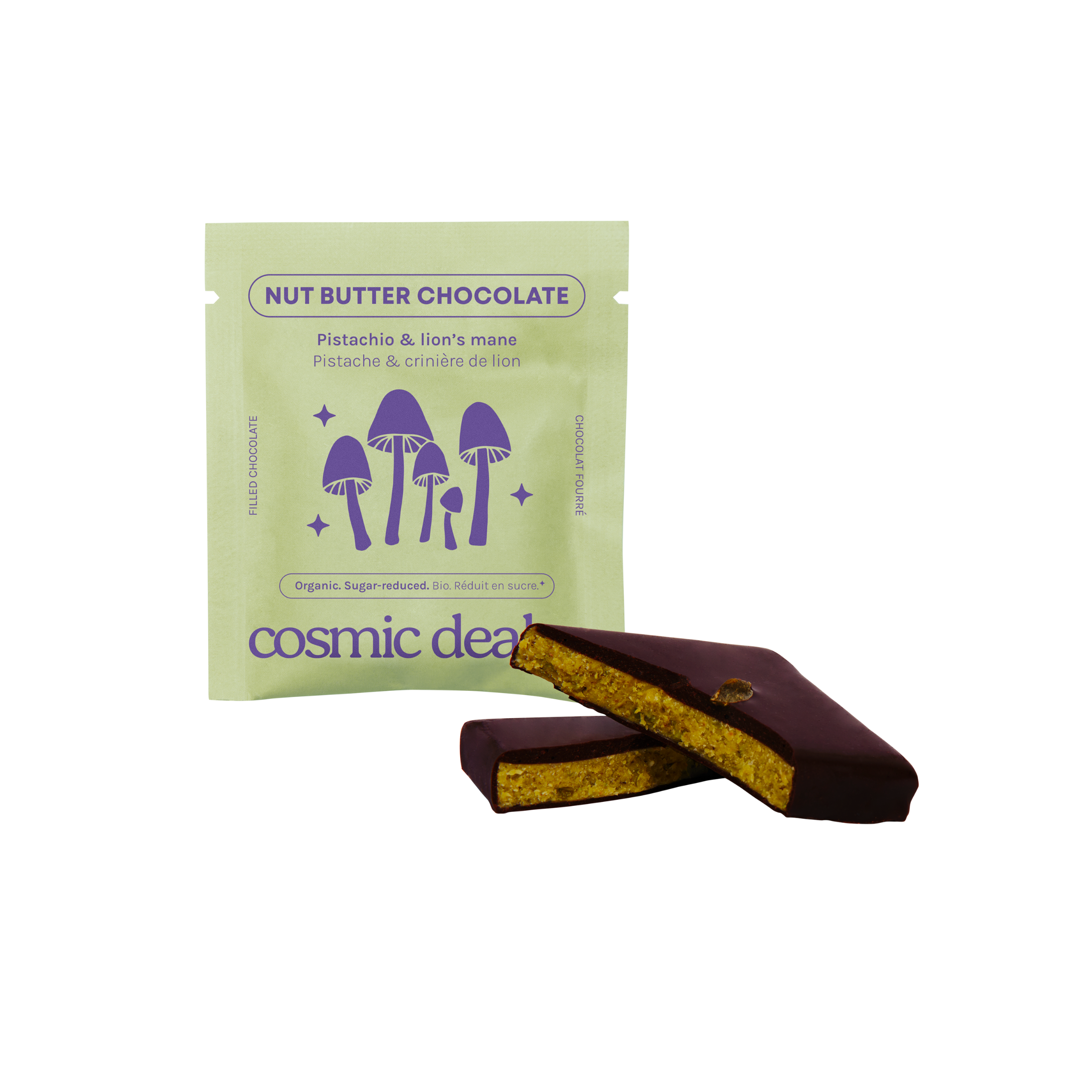 Cacao cru Pistache BIO & Crinière de Lion