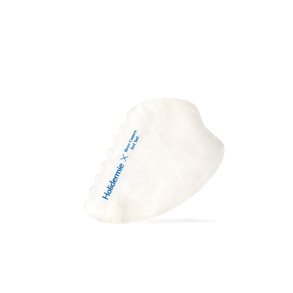 Gua Sha visage en jade blanc - Holidermie